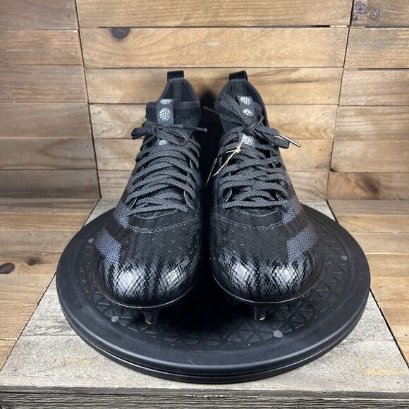 Adidas Adizero Mens Size 9.5 Black Lace Up Athletic Cleats Sneakers New In Box - Picture 2 of 11